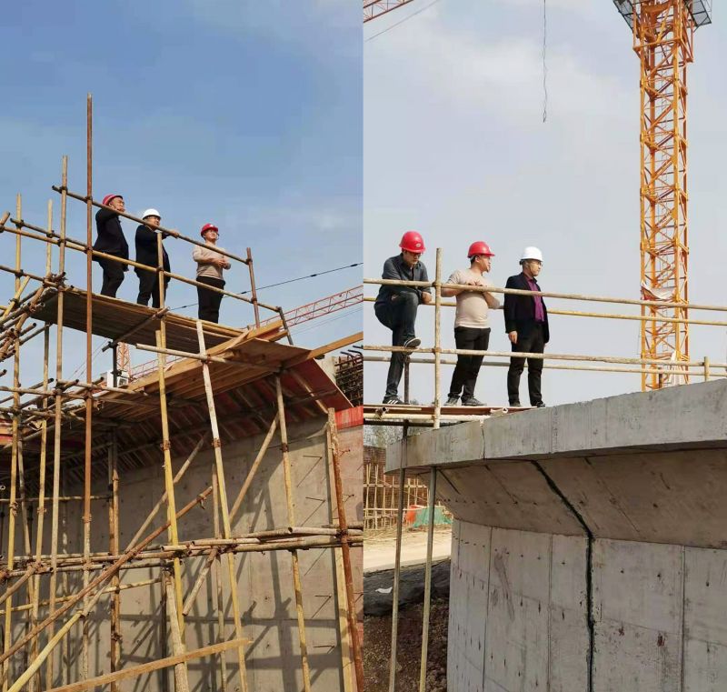 公(gong)司領導視(shi)詧永城市第七(qi)汚水處理廠工程進度